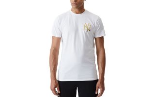 New Era T SHIRT NY YANKEES METALLIC WHITE