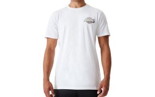 New Era T SHIRT LOS ANGELES LAKERS METALLIC LOGO WHITE