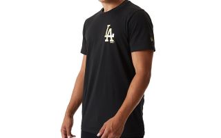 New Era T SHIRT LOS ANGELES DODGERS METALLIC LOGO BLACK