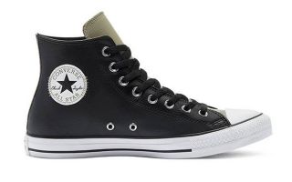 CONVERSE DIGITAL TERRAIN FAUX LEATHER CHUCK TAYLOR ALL STAR HI TOP BLACK