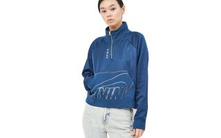NIKE SUDADERA ICON CLASH AZUL MARINO MUJER