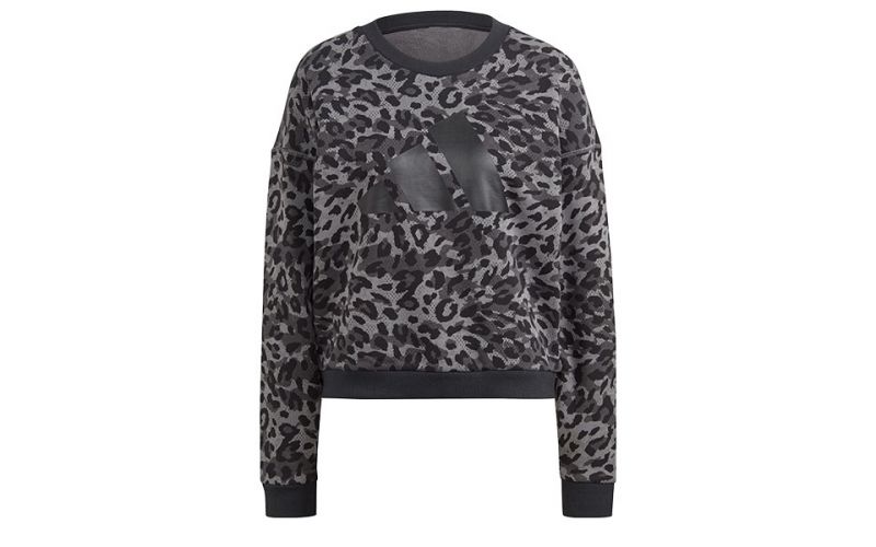 Sudadera adidas Sportswear gris mujer - Estampado de leopardo