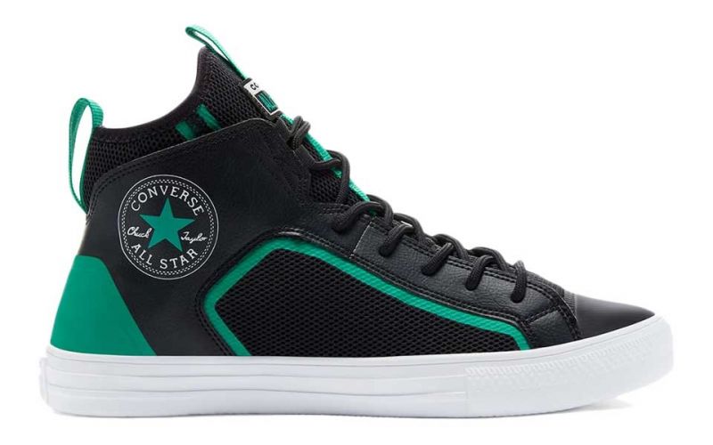 black and green chuck taylors