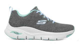 Skechers ARCH FIT COMFY WAVE GRIS AZUL MUJER 149414 CCTQ