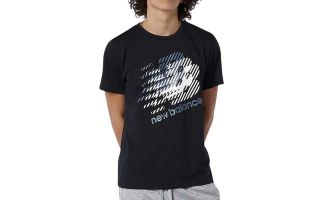NEW BALANCE CAMISETA GRAPHIC HEATHER NEGRO BLANCO