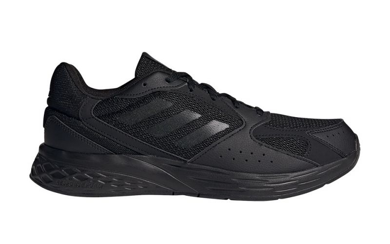 adidas running response run trainers in black and white