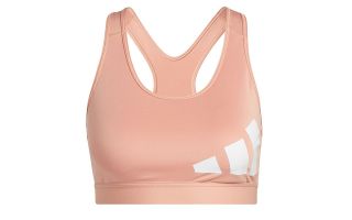 adidas SPORTS BRA BELIEVE THIS MEDIUM SUPPORT WORKOUT LOGO PINK WHITE