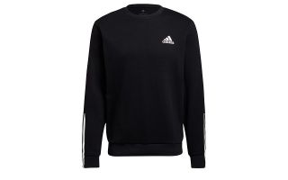 ADIDAS SUDADERA ESSENTIALS DE CORTE MATE CON 3 RAYAS NEGRO BLANCO