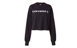 Converse SWEATSHIRT EMBROIDERED WORDMARK WHITE BLACK WOMEN