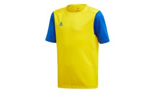 adidas T SHIRT ESTRO 19 JAUNE BLEU JUNIOR