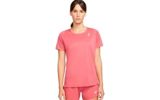 NIKE CAMISETA DRI FIT RACE ROSA MUJER