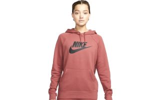 SUDADERA CON CAPUCHA NIKE FLEECE MARRN MUJER
