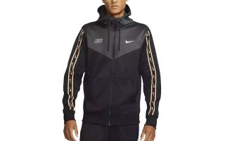 Nike SUDADERA CON CAPUCHA SPORTSWEAR REPEAT NEGRO GRIS