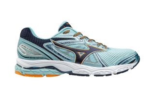 MIZUNO WAVE PRODIGY MUJER  AZUL CELESTE NEGRO NARANJA J1GD171018
