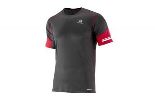 SALOMON CAMISETA AGILE NEGRO ROJO