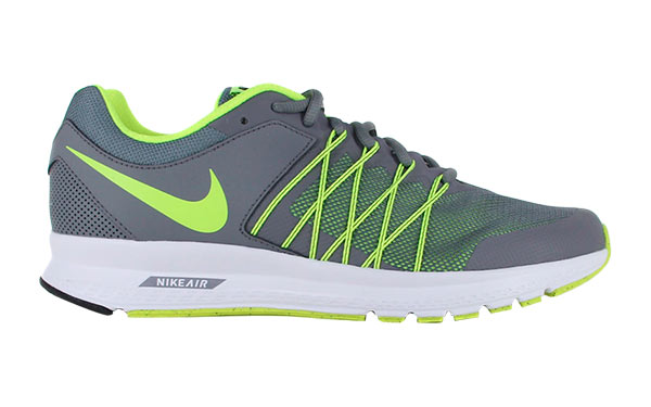 grey and neon yellow nike shoes